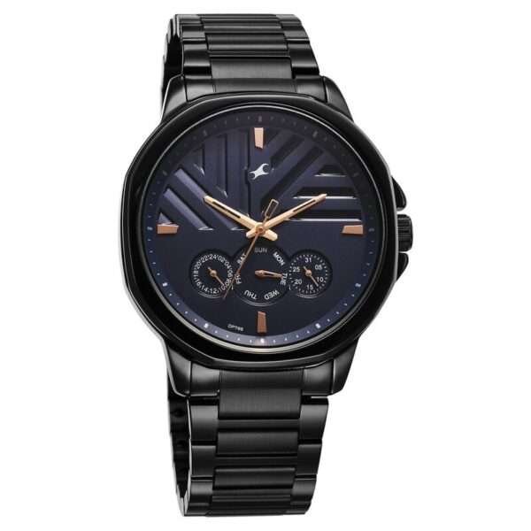 3303NM01  |Fastrack Fleek Quartz Multifunction Blue Dial Stainless Steel Strap Watch for Guys